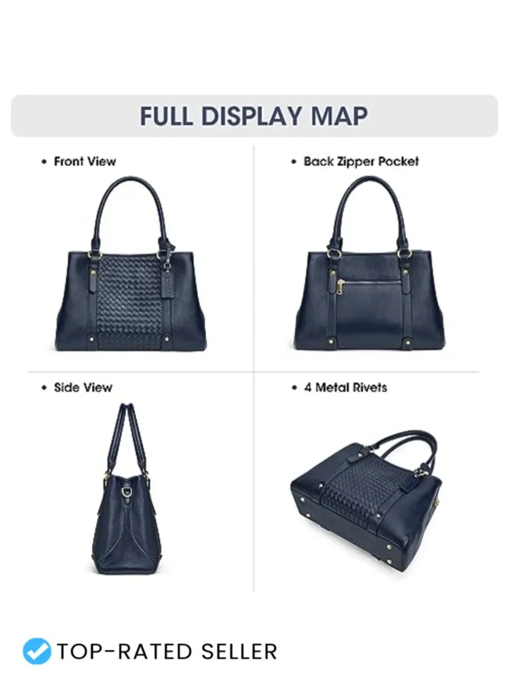 Genuine Leather Satchel Crossbody Woven Hobo Bag Adjustable Strap